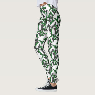 Legging Equipe preta verde colorido do vulgo feminino