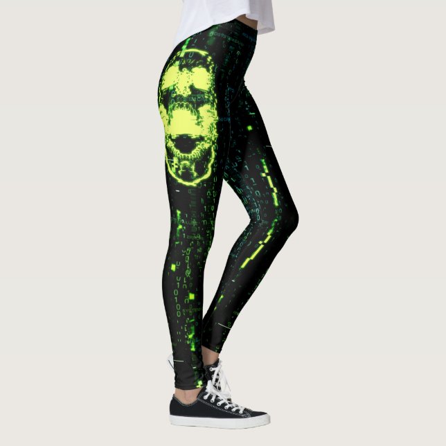 Legging Erro do sistema Cyberpunk Gritando com o crânio ve (Direita)