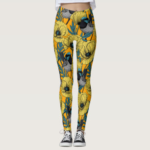 Legging Erva de fada e papoila em amarelo