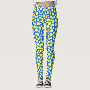 Legging Ervilhas amarelas sobre fundo azul-céu