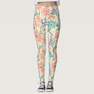 Legging Esboço de Flor Silvestre Vintage (11)