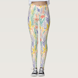 Legging Esboço de Flor Silvestre Vintage (7)