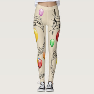 Legging Escala Musical ~ Balões ~ Notas Musicais ~ *