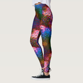 Legging Escalas azuis-cromadas de salmão