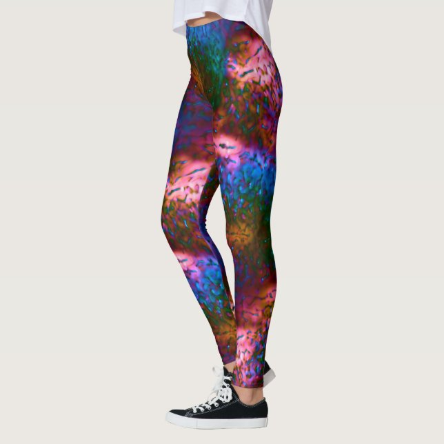 Legging Escalas azuis-cromadas de salmão (Esquerda)