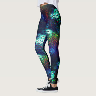 Legging Escalas brilhantes sobre fundo azul escuro a color