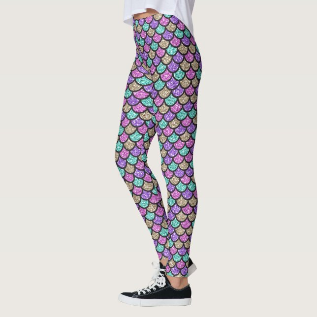 Legging Escalas de Sereia de Pastel (Esquerda)