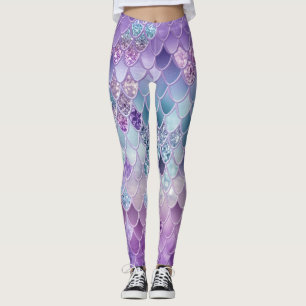 Legging Escalas de Sereia de Verão #11 (Faux Glitter)