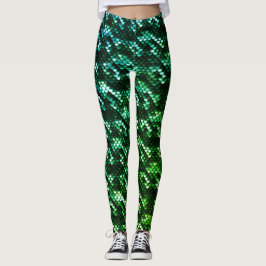 Legging Escalas de Sereia Verde Escuro e Claro