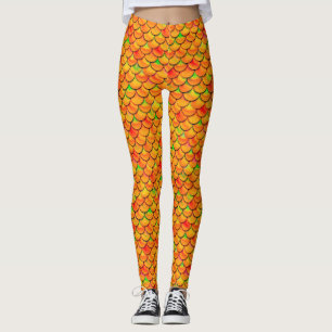 Legging Escalas laranja e verde de queda