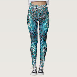 Legging Escalas turquesa e cinza