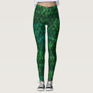 Legging Escamas de Dragões Verde Escuro e Esparsas