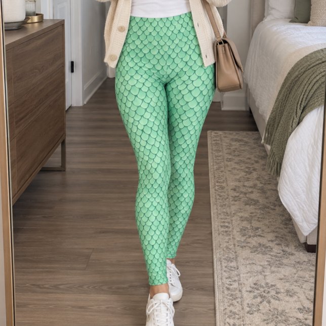 Legging Escamas de Peixe Verde Menta (Criador carregado)