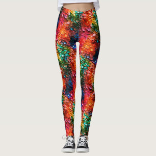 Legging Escamas de Sereia Fantasia Arco-íris