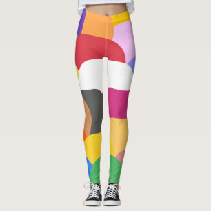 Legging Escamas sobrepostas padrão dos círculos