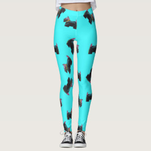 Legging Escocês Cósmico Terrier turquois fundo