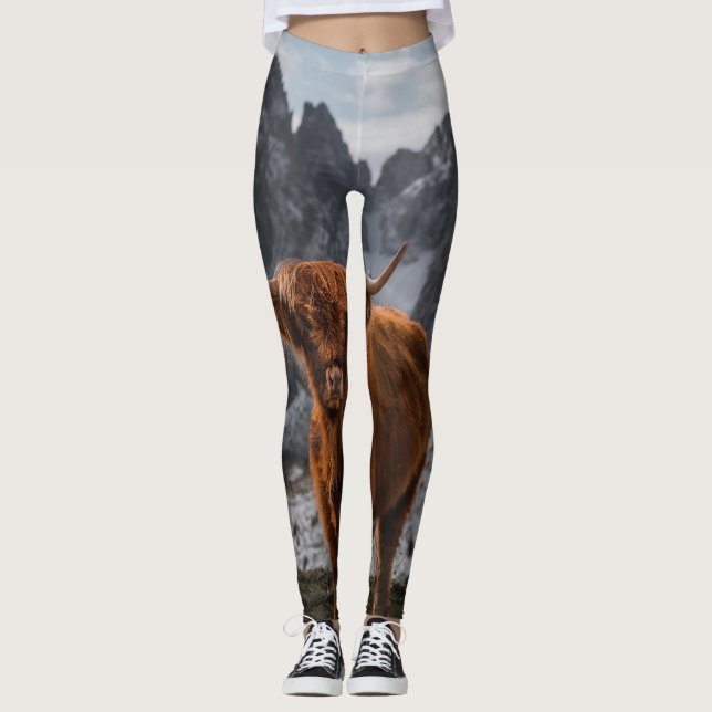 Legging Escócia: Montanhas de Vaca: Fotografia da Natureza (Frente)