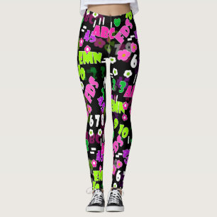 Legging Escola de estudo de física de ensino de textura