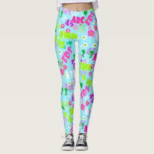 Legging Escola de estudo de física de ensino de textura