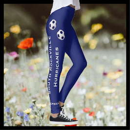 Legging ESCOLHA A COR OU O Nome da Equipe de Futebol Azul