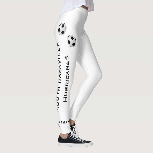 Legging ESCOLHA A SUA COR ou Equipe de Futebol Branco, Nom (Direita)