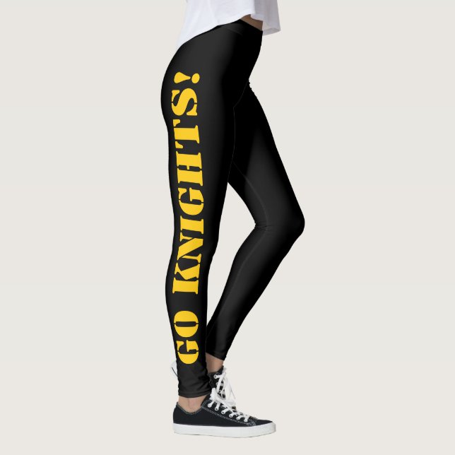 Legging ESCOLHA AS CORES DA ESCOLA Nome Preto Dourado (Direita)
