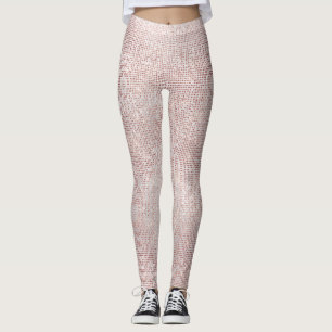 Legging Escova-relva-reluz Branca Rosa Rosa Cinza-Rosa Cin