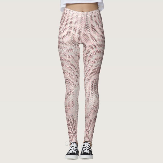 Legging Escova-relva-reluz Branca Rosa Rosa Cinza-Rosa Cin (Frente)
