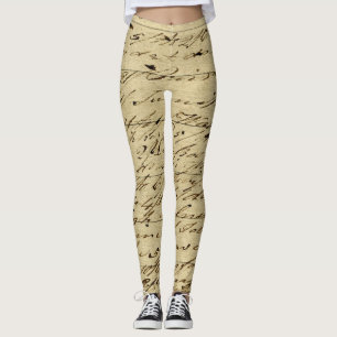 Legging Escrita de Roteiro Antigo Caligrafia Histórica