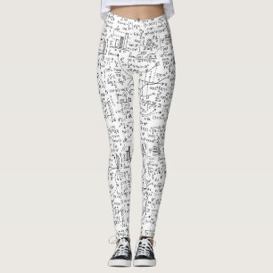 Legging escrivores brancos e pretos da matemática