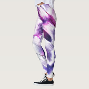 Legging Esculido de metal fosco, nas cores lilás e roxo