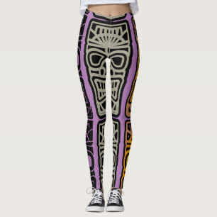 Legging Esculturas de Tiki triplas Thunder_Cove