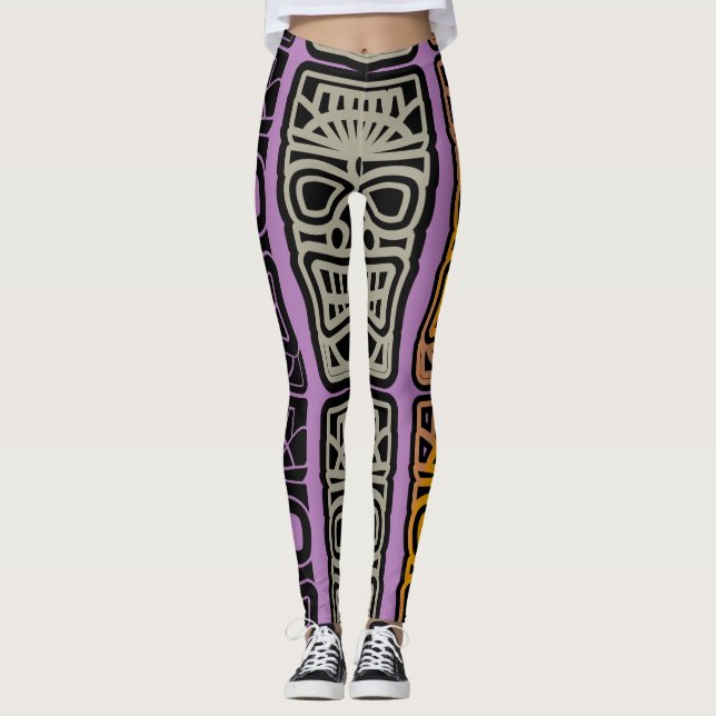 Legging Esculturas de Tiki triplas Thunder_Cove (Frente)