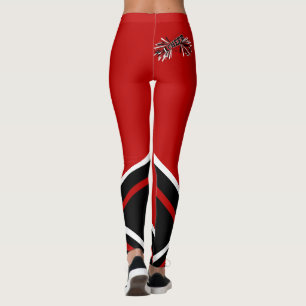 Legging Escuro - megafone vermelho, branco e preto do