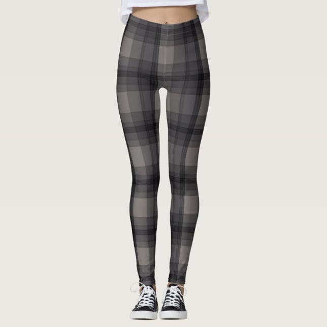 Legging Escuro - xadrez cinzenta (Frente)