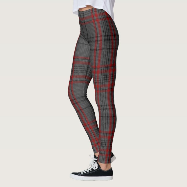 Legging Escuro - xadrez de Tartan gigante vermelha preta (Esquerda)