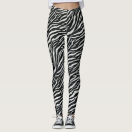 Legging Escuro-zebra moderno branco