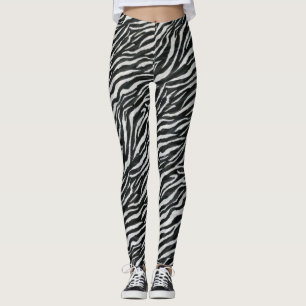 Legging Escuro-zebra moderno branco