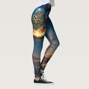 Legging Esfera da Vida – A Árvore do Mundo Dourada. 