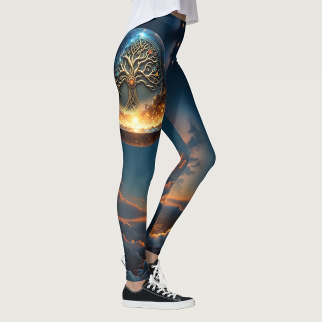Legging Esfera da Vida – A Árvore do Mundo Dourada.  (Direita)