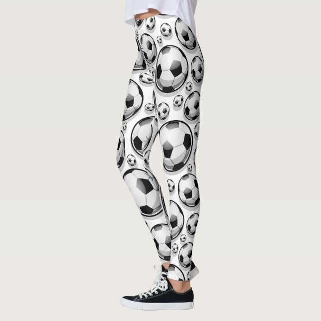 Legging Esferas de futebol - padrão preto e branco (Esquerda)