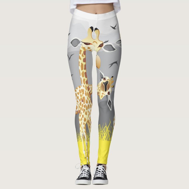 Legging esgarcem as vossas pernas com estes girafas (Frente)