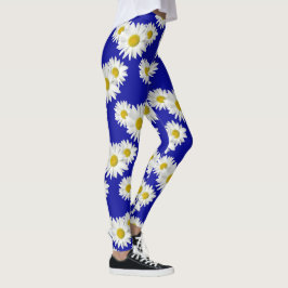 Legging Esmagamento da margarida branca