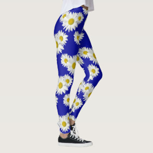 Legging Esmagamento da margarida branca