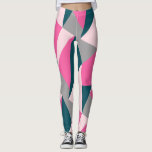 Legging Esmeralda verde-esmeralda geométrica elegante<br><div class="desc">Design geométrica moderna em cor rosa,  cinza e verde.</div>