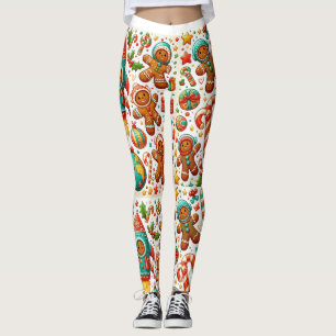 Legging espaço de biscoito de gengibre de Natal