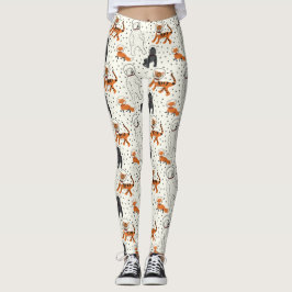 Legging Espaço é Astronautas Selvagens Animais Padrão