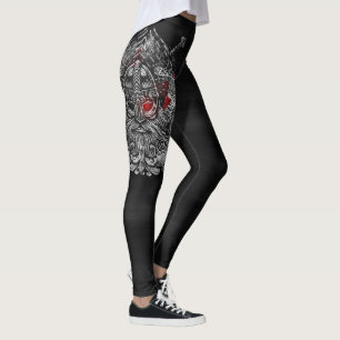 Legging espadas de corvos de Odin Mitologia Viking bandeir