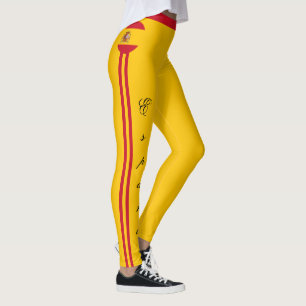 Legging Espanha e bandeira espanhola moda, fãs de viagem/e