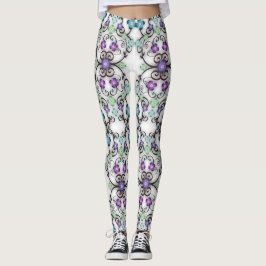 Legging Espantoso Olho das Flores Violetas Azuis
